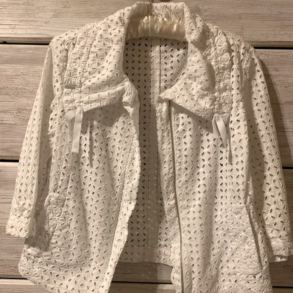 Ann Taylor Loft White Zip Up Top - Picture 6 of 6